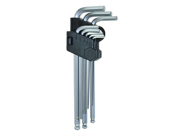 SEKSKANTNØKKELSETT M/KULE TOMMER 8 Stk, 1/16-1/4", Plastholder KC Tools 