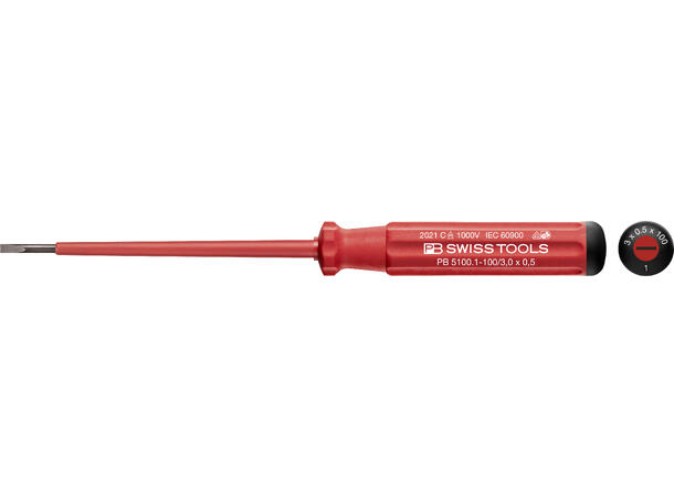 SKRUTREKKER RETT NR.1 VDE PB 5100 0.5x3.0x100mm Classic - PB Swiss Tools 