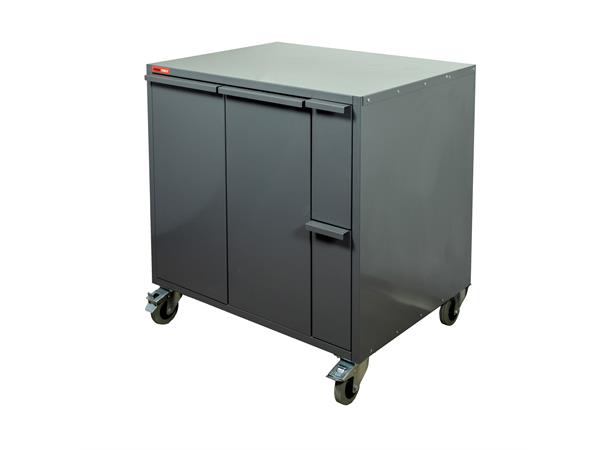 MILJØSTASJON VOGN B830 H850 D655 GRÅ NCS 6502-B M/ Hjul, Systemvegg - FTC 