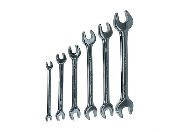 FASTNØKKELSETT 6 STK 1/4" - 1" Forkrommet og polert KC Tools 
