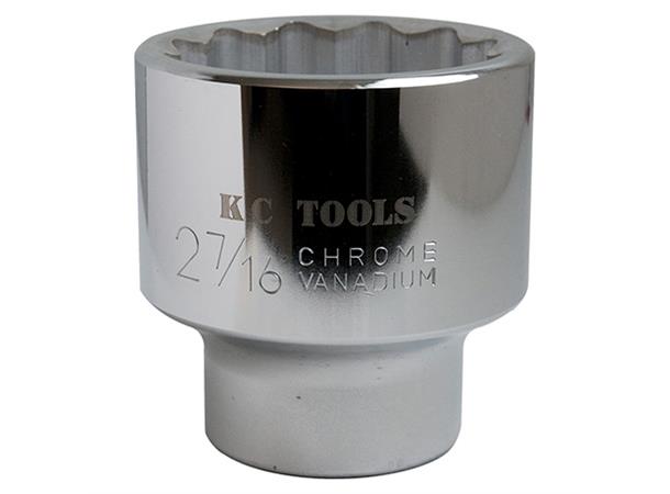PIPE KORT 1" DR. TOLVK. 1-3/4" Krommet og polert - KC Tools 