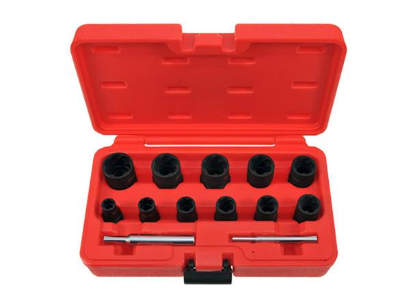 KRAFTPIPESETT 8-21MM BOLTLØSNERE 3/8" 1/2" Dr 13 Deler I Koffert KC Tools 