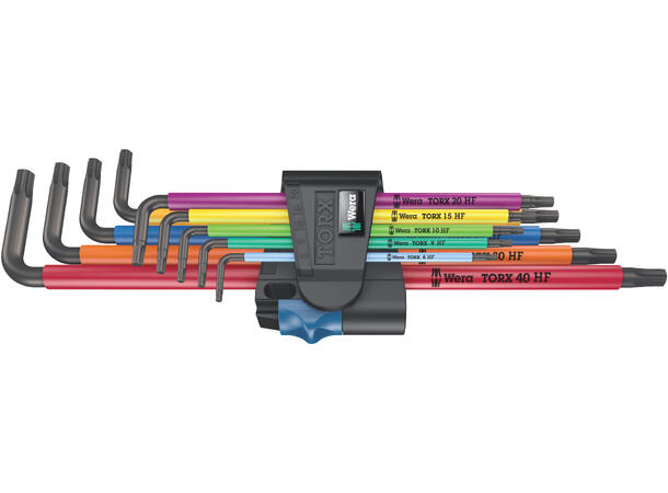 NØKKELSETT TORX 9 STK XL HF MC L-nøkler 967/9 Tx Wera 