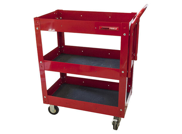 VERKTØYVOGN MED 3 HYLLER RØD 716X410X880 mm (LxBxH) - FTC 