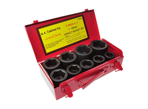 KRAFTPIPESETT 1" 9STK KORTE - TOMMER 1 - 2", Metallboks KC Tools 