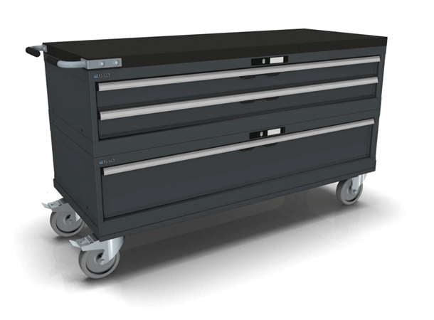 VERKTØYVOGN 3 SKUFFER 78X27E M/ HJUL 1435x572x805mm NCS S 6502-B, 2 mod Lista 