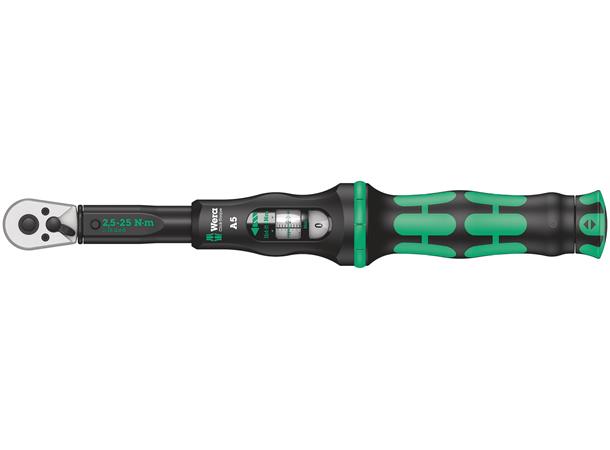 MOMENTNØKKEL 1/4" 2,5-25NM Click-Torque A 5 Wera 