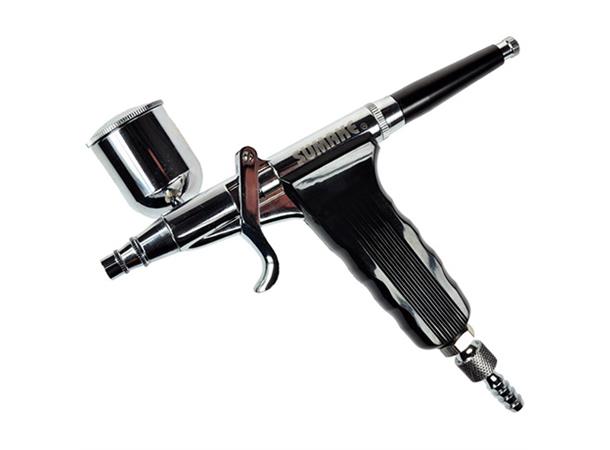 SPRØYTEPISTOLSETT DBL ACTION 0,2MM Airbrush 5Cc/10Cc Kopp Adaptere Sumake 