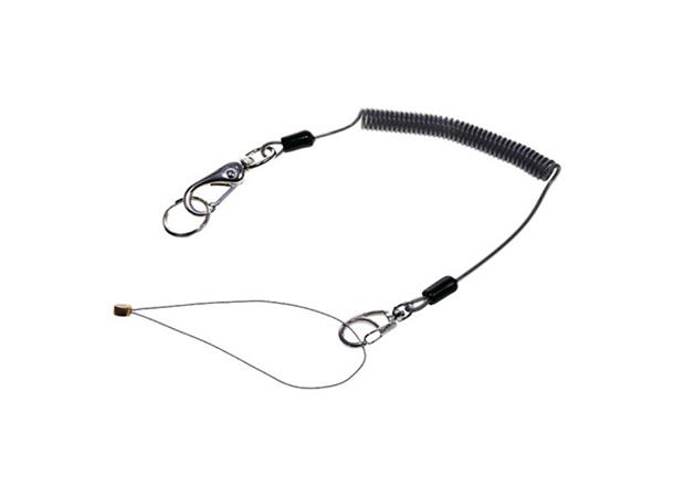 SIKRINGSNOR SPIRAL 430MM PU WIRE m/sjakler og svivel - FT 