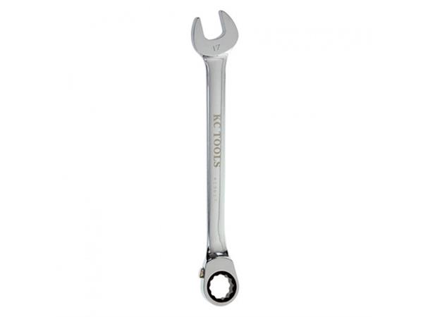 KOMBINASJONSNØKKEL 14MM M/SKRALLE m/revers forkrommet KC Tools 