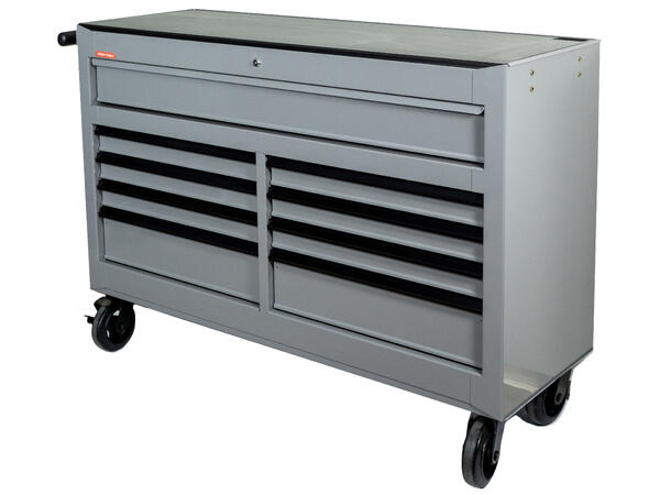 VERKTØYVOGN GRÅ 9 SKUFFER BRED M/HJUL Lås 1358X460X770mm 136Kg - FTC 