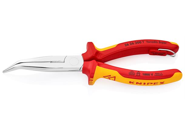 SPISSTANG 26 26 200 SB MED SKJÆR 40° Bøyd 1000V 200Mm  Knipex 
