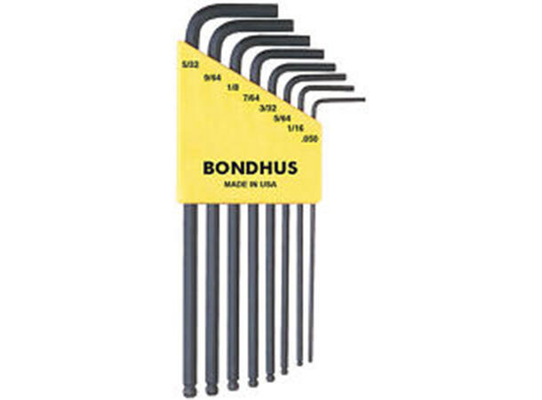 SEKSKANTNØKKEL SETT 0.050-5/32" M/KULE BLX8 - Bondhus 