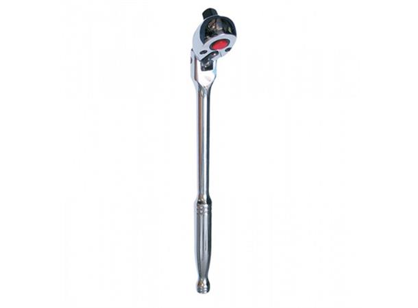 SKRALLE 3/8" DR. LEDDET 72T NH37 H/V- gange m/ utløserknapp - KC Tools 