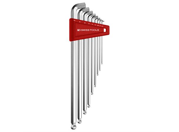 SEKSKANTNØKKEL SETT 100° 9STK 1,5-10MM L-Nøkler Kule Og Holder PB Swiss 