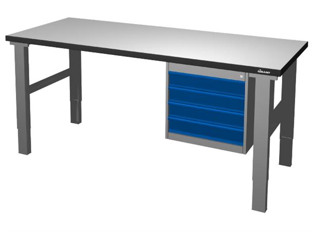 ARBEIDSBORD BENK TB-GR 2000X800X42 S4 Justerbare ben, Skuffe 4x100mm, Gigant 