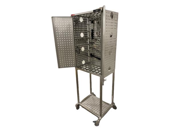 VERKTØYVOGN SYREFAST M/HJUL OG LÅS B600 x D400 x H1800mm AISI 316L, Sanitær 