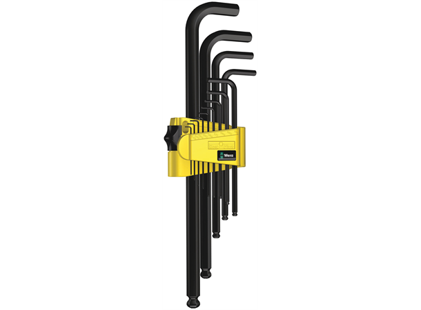 SEKSKANTNØKKELSETT M/KULE TOMMER Unbrako 5/64" - 3/8" Wera 