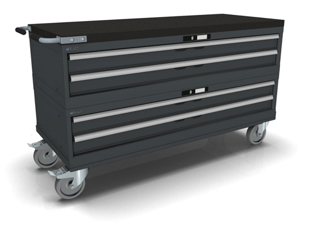 VERKTØYVOGN 4 SKUFFER 78X27E M/ HJUL 1435x572x805mm NCS S 6502-B, 2 mod Lista 