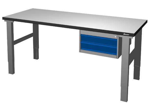 ARBEIDSBORD BENK TB-GR 2000X800X42 S3 Justerbare ben, Skuffe 2x100mm, Gigant 