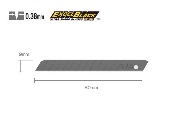 BRYTEBLAD 9MM ABB-10B 10STK Avbrekkbart Excel black blade 