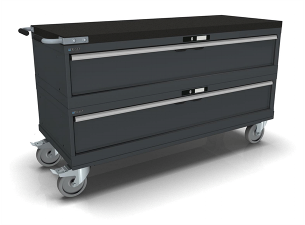 VERKTØYVOGN 2 SKUFFER 78X27E M/ HJUL 1435x572x805mm NCS S 6502-B, 2 mod Lista 