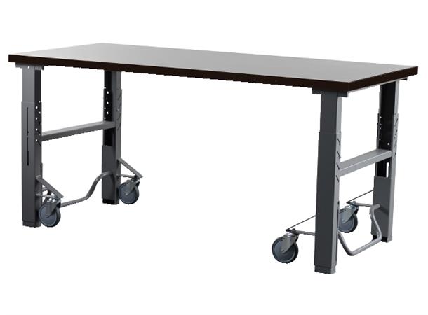ARBEIDSBORD 2000X750X40 RUSTFRI M/HJUL- Sats - Justerbare ben, benk, Gigant 