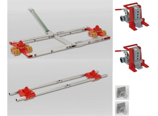 TRANSPORTVOGN FOR CONTAINER 40T Komplett sett, Transportruller, Lavtbygg 