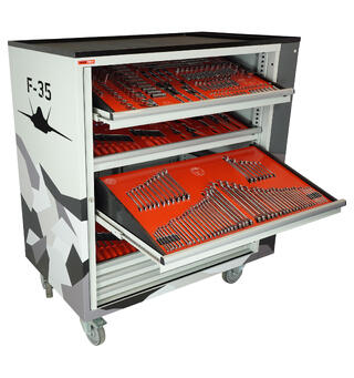 ROLLER CABINET AVIATION F-35 Inclined drawers, side cabinet, FTC