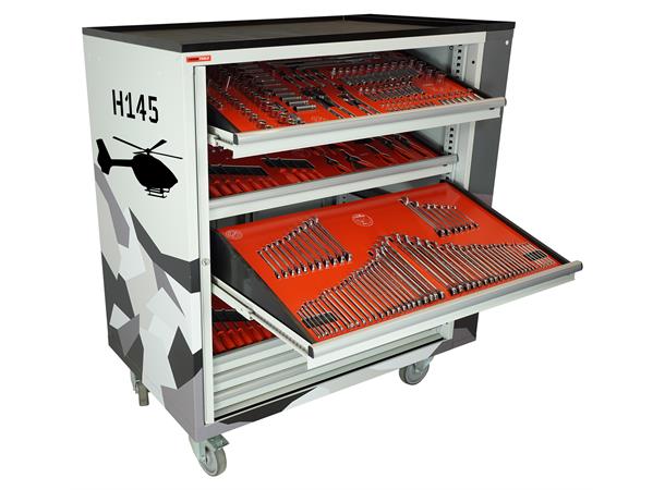 ROLLER CABINET AVIATION H145 Inclined drawers, side cabinet, FTC 