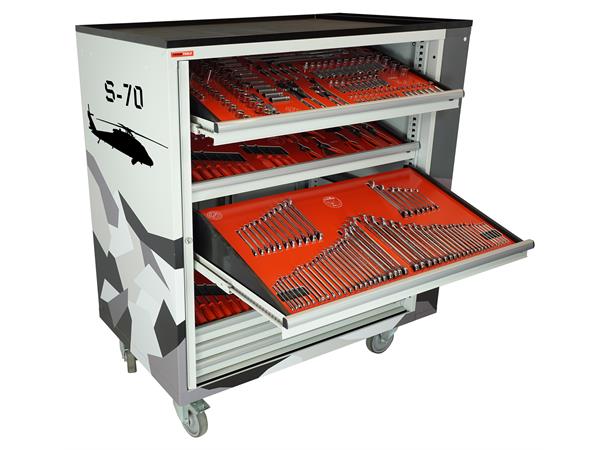 ROLLER CABINET AVIATION S-70 Inclined drawers, side cabinet, FTC 