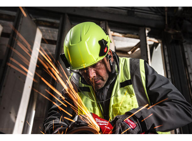 VERNEHJELM BOLT200 HI-VIS GUL UVENTILERT Milwaukee 