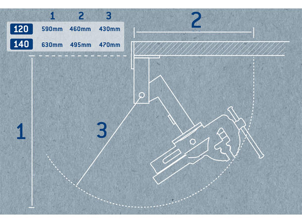 BENKFESTE SAMMENLEGGBART 120MM For 120mm Skrustikke. Brockhaus-Heuer 