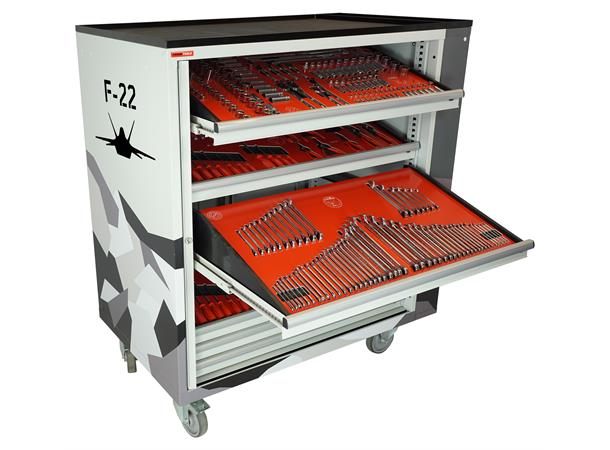 ROLLER CABINET AVIATION F-22 Inclined drawers, side cabinet, FTC 