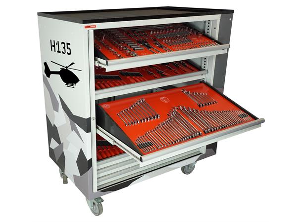 ROLLER CABINET AVIATION H135 Inclined drawers, side cabinet, FTC 