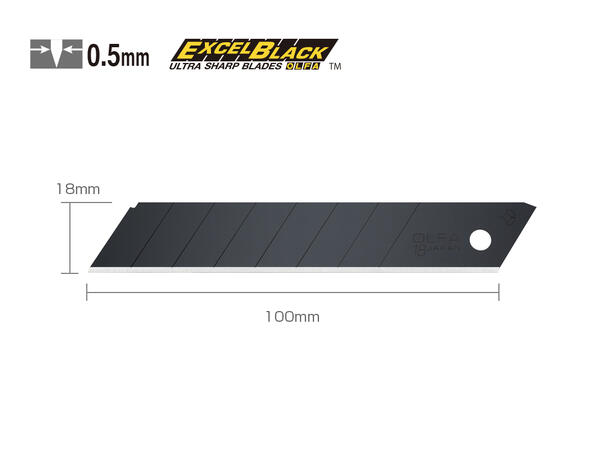 BRYTEBLAD 18MM LBB-10B 10STK Avbrekkbart Excel black blade 