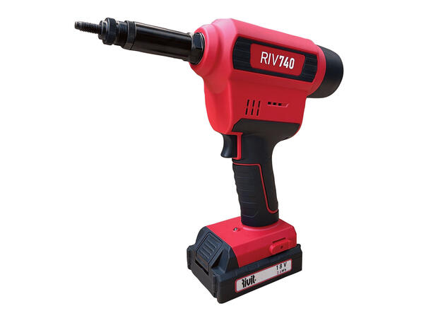 BLINDMUTTERTANG PRO RIV740 18V POPnut M3-M12, Lader, 2x2Ah batteri, koffert 