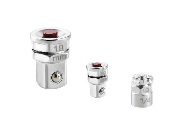 OVERGANGER FOR SKRALLENØKLER 3 DELER 10mm-bits, 10mm-1/4", 19mm-1/2" Facom 