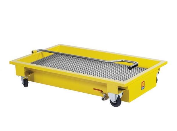 OLJEOPPSAMLER LAVTBYGGENDE HJUL 120L 120 liter, drenering, Hjulbase 