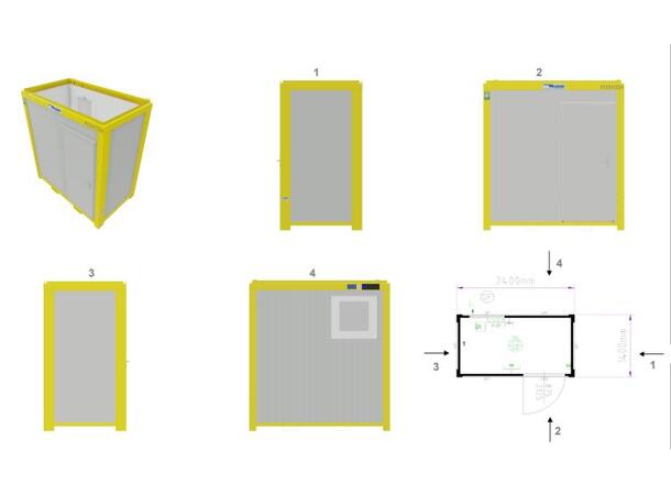 HMS CONTAINER MODUL GUL 8 FOT 1400x2400x2540mm 