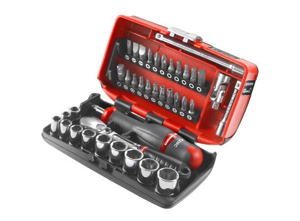 PIPESETT 1/4" DR. 7/32 - 9/16" SEKSKANT 38 deler RL.NANO-U1 - Facom 