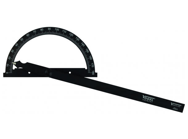 GRADSKIVE ALUMINIUM 0 - 180° 80/120 mm Blackline protractor - Vogel Germany 
