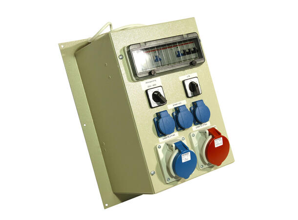 CONTAINERINNTAK 32A 230V/400V 25kW, Lysbryter, 3 x 230v, 16A-3P, 400v 