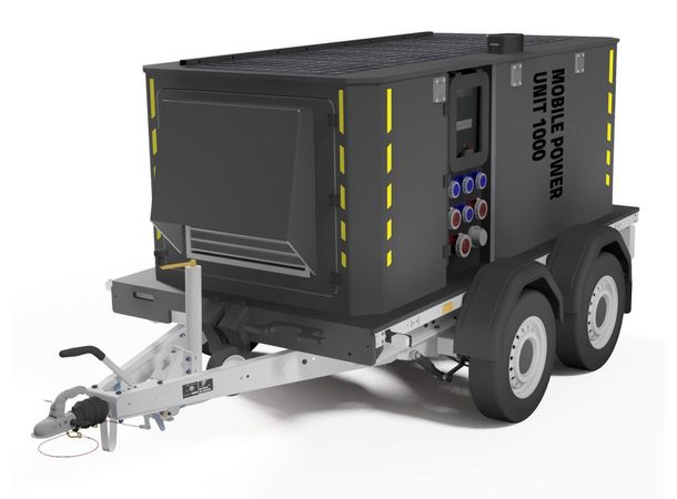 MOBILE POWER UNIT 1000 TRAILER Hybrid Generator, UPS, Green Energy 