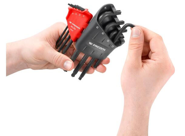 TORX® NØKKKELSETT 8 DELER TX10-TX45 L-nøkler - Facom 