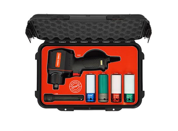 MUTTERTREKKER 1/2" 1400NM I KOFFERT 17,19,21,22mm lang pipe 150mm - FTC 
