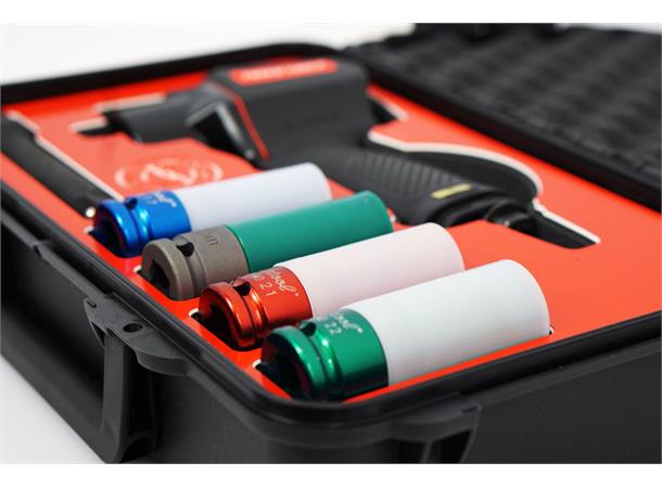 MUTTERTREKKER 1/2" 1400NM I KOFFERT 17,19,21,22mm lang pipe 150mm - FTC 