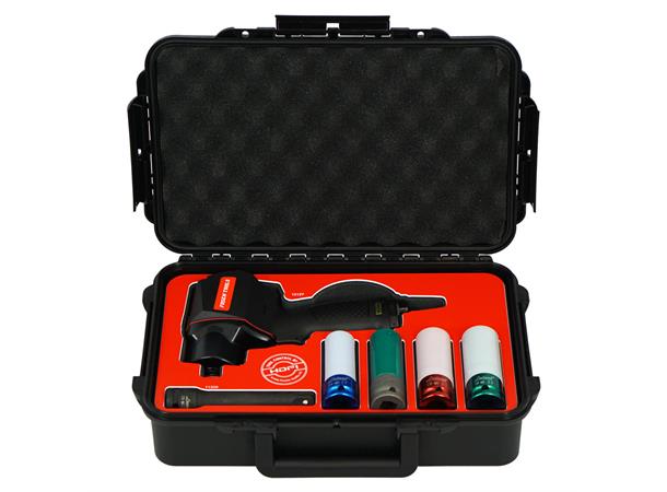 MUTTERTREKKER 1/2" 1400NM I KOFFERT 17,19,21,22mm lang pipe 150mm - FTC 