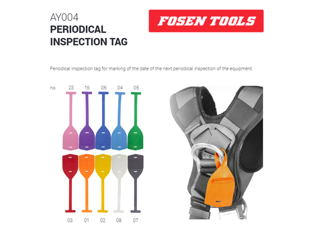 PERIODISK KONTROLL ETIKETT AY 004-01 For Fallsikringsutstyr 