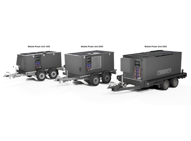 MOBILE POWER UNIT 3000 TRAILER Hybrid Generator, UPS, Green Energy 